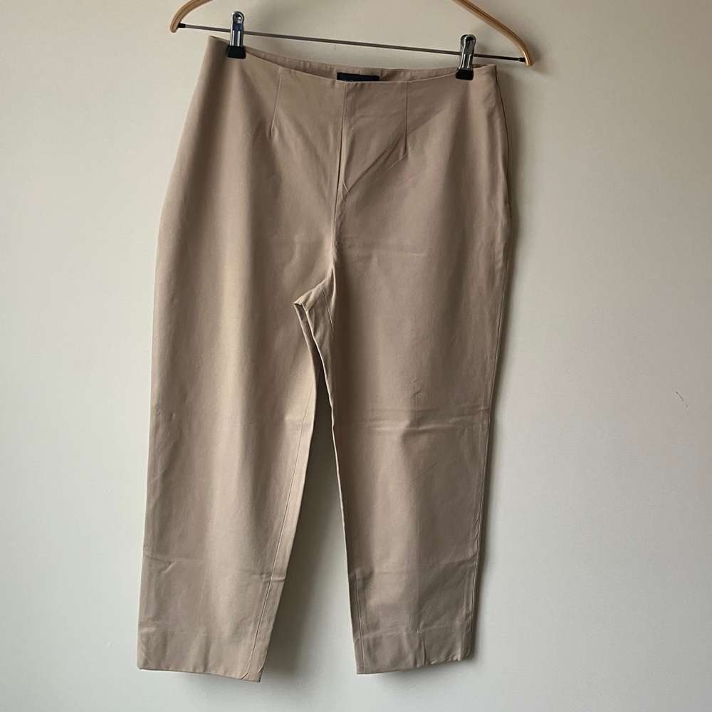 Piazza Sempione Audrey Cropped Cotton Stretch Tan Pants Women’s Size 46IT/10 US